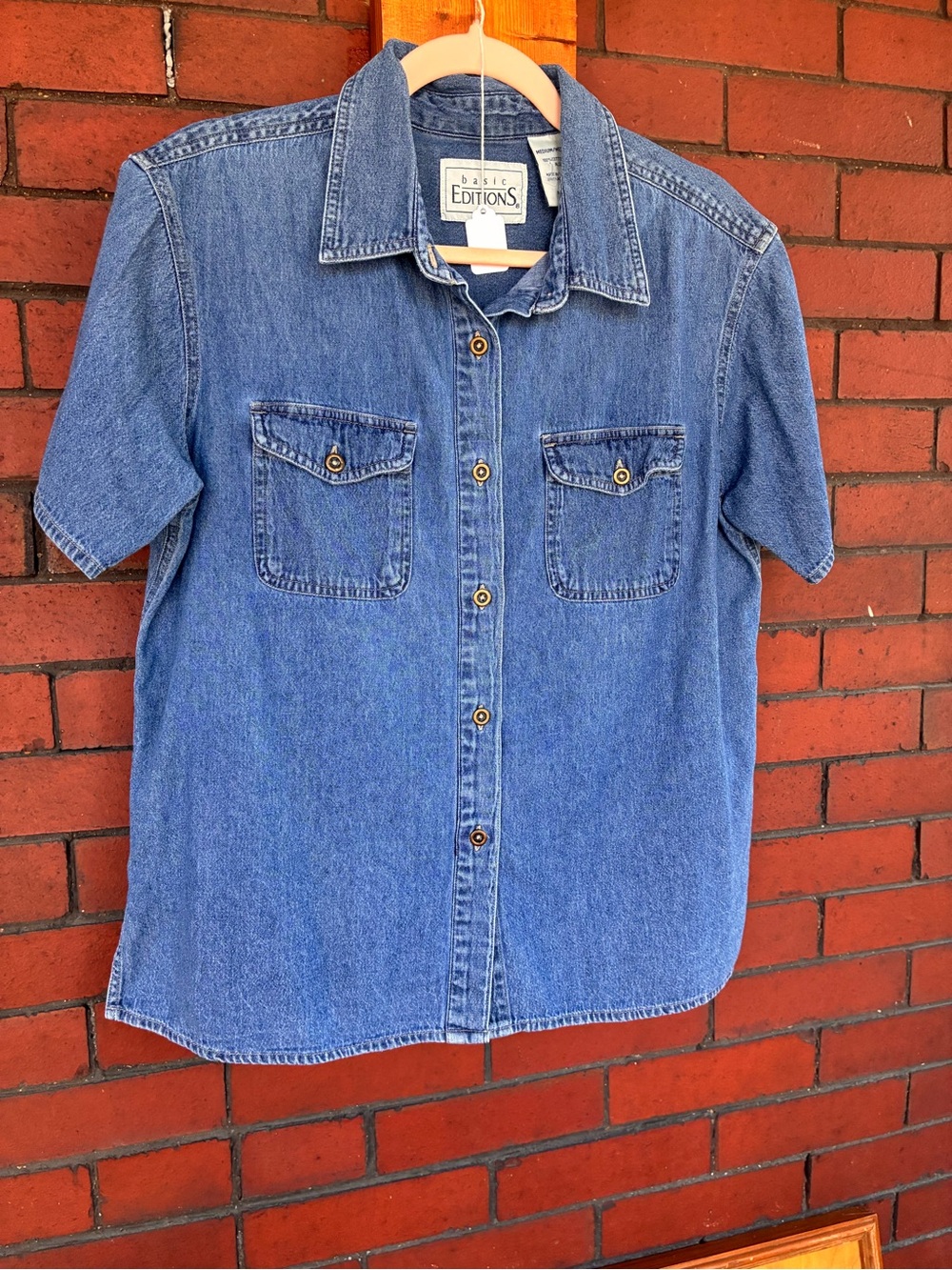Vintage 90s Basic Editions Denim Button-Up